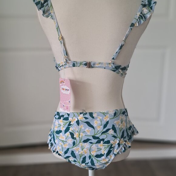 IDOPIO 3 Piece  Floral Bikini  with Cover Up Maxi Sarong Sz. Large NWT - Picture 4 of 14